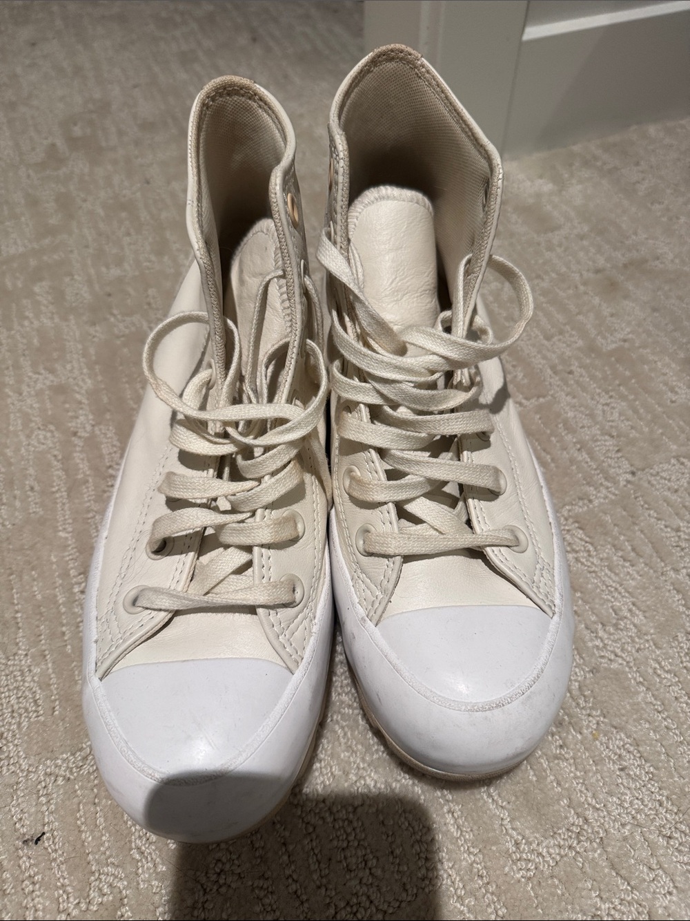 Converse Women's High-Top Sneakers in Cream and White